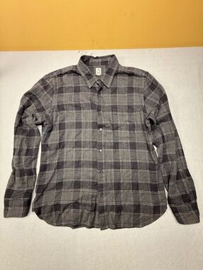 Hiroshi Kato Brushed Midnight Plaid Flannel Shirt Men XL